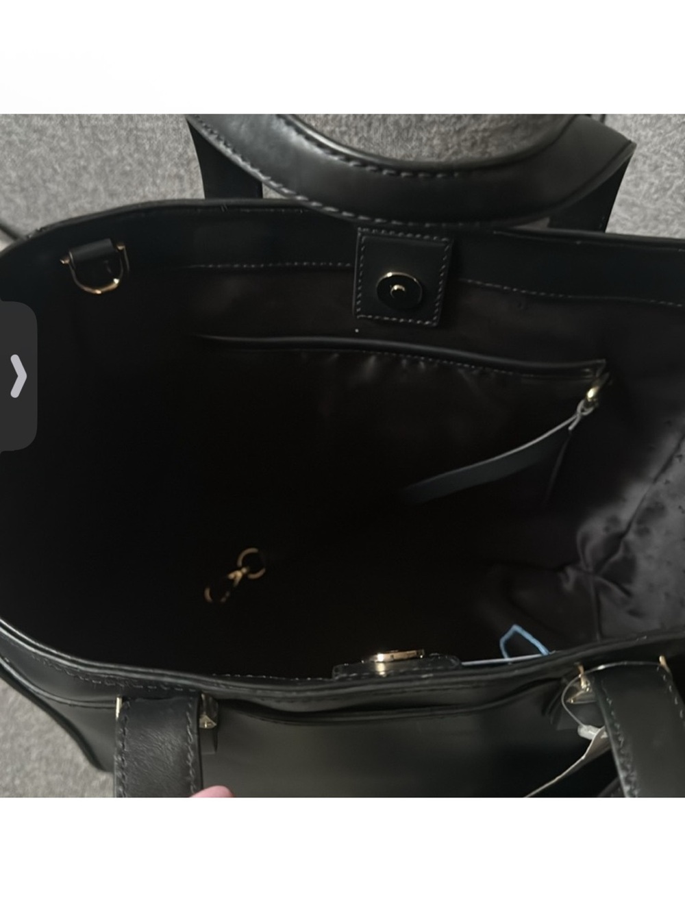 Cole Haan Black Leather Tote with Detachable Strap - Picture 5 of 8